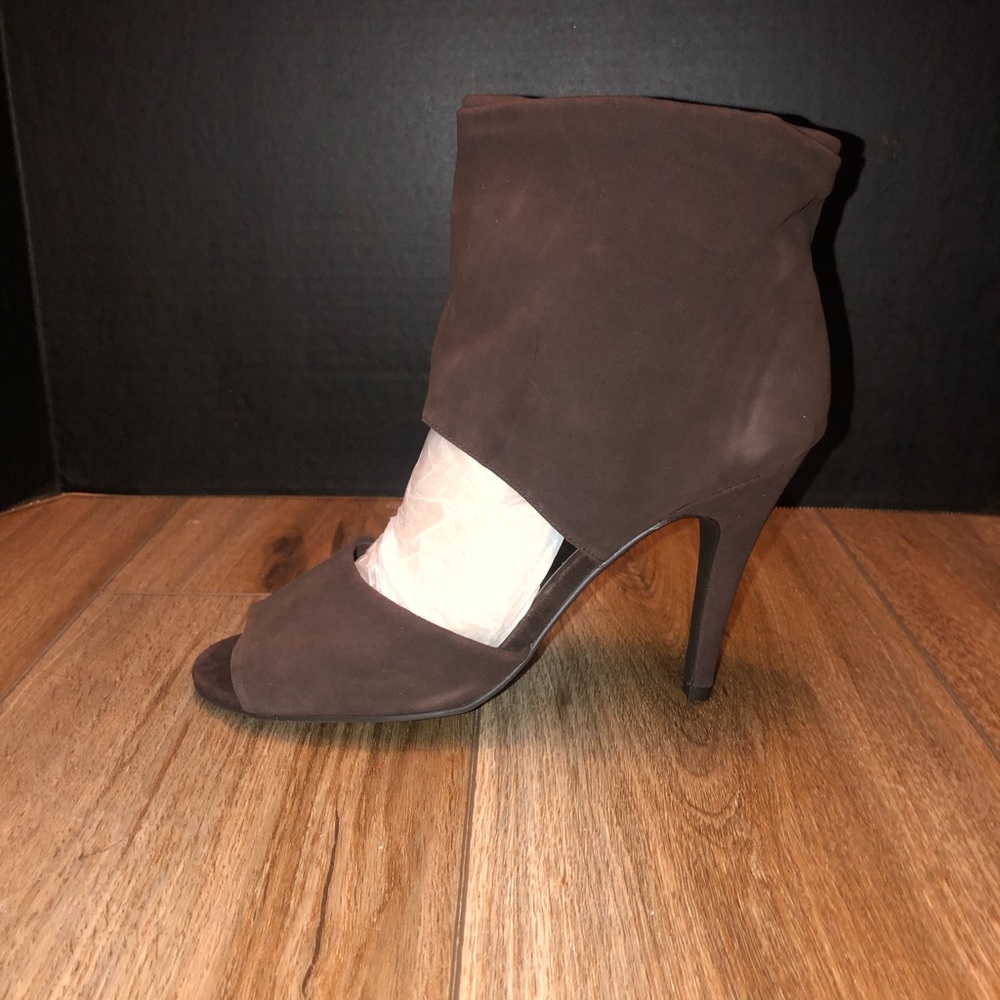 Matisse Ashland Chocolate Brown Leather Open Toe Slip On Heels Women's Size 10